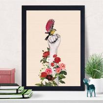 Quadro Decorativo Luta Com Flores 45x34cm - com vidro