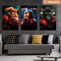 Quadro decorativo luta épica de boxe