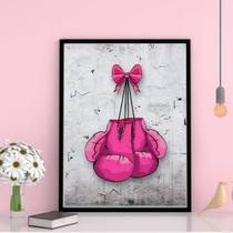 Quadro Decorativo Luva De Boxe Rosa 33X24Cm Quadro Decorativo Luva De Boxe Rosa 33X24Cm