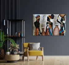 Quadro Decorativo Luxuoso Mulheres Africanas Decoração Pra Hall Sala Tecido Canvas Quadro Decorativo Luxuoso Mulheres Africanas Decoração Pra Hall Sala Tecido Canvas