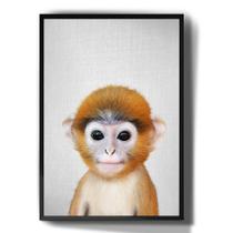 Quadro Decorativo Macaco Filhote Fofo Animais Fofos