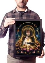 Quadro Decorativo Macaco Galatico Celestial Arte