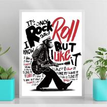 Quadro decorativo macaco its only rock and roll 24x18cm