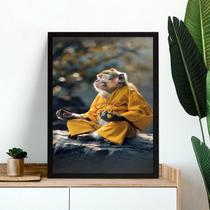 Quadro Decorativo Macaco Meditando 33x24cm