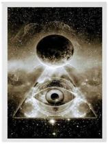 Quadro Decorativo Maçonaria 45X34Cm C/Vidro Madeira Branca