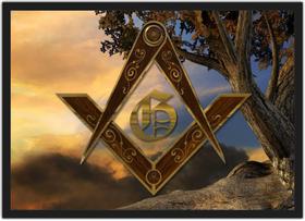 Quadro Decorativo Maçonaria Maçons Templos Místicos Decorações Com Moldura G02