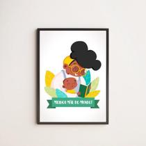 Quadro Decorativo Mãe Negra 33X24Cm - Com Vidro