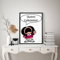 Quadro Decorativo Mafalda Café 24X18Cm - Com Vidro