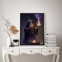 Quadro Decorativo Mago Bruxo 33x24cm - com vidro