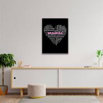Quadro Decorativo Mamãe Qualidades Coração Preto 45x34cm Quadro Decorativo Mamãe Qualidades Coração Preto 45x34cm