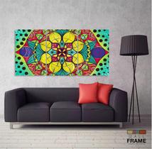 Quadro decorativo Mandala Colorido Mosaico 120x60 3 peças Quadro decorativo Mandala Colorido Mosaico 120x60 3 peças