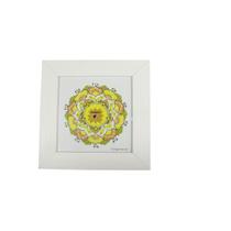 Quadro Decorativo Mandala Mistica 3º Chakra Plexo Solar Eu Faço com Detalhes Moldura branca 18x18