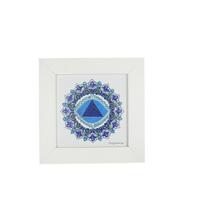 Quadro Decorativo Mandala Mistica 6º Chakra Frontal Eu Vejo com Detalhes Moldura branca 18x18