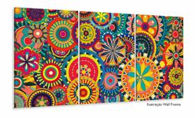 Quadro Decorativo Mandalas Coloridas 120x60 3 pç Quadro Decorativo Mandalas Coloridas 120x60 3 pç