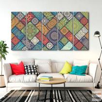 Quadro Decorativo Mandalas Quadradas 140x65 Quadro Decorativo Mandalas Quadradas 140x65