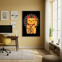 Quadro Decorativo Maneki Neko - Gato Da Sorte - 70X50Cm Quadro Decorativo Maneki Neko - Gato Da Sorte - 70X50Cm