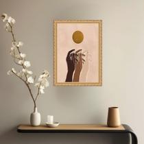 Quadro Decorativo Mãos Terracota 45X34Cm - Com Vidro