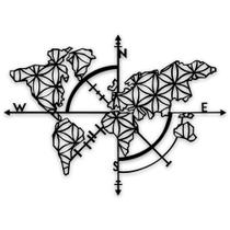 Quadro Decorativo Mapa Bússola Minimalista em MDF 50x36cm Quadro Decorativo Mapa Bússola Minimalista em MDF 50x36cm