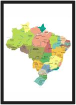 Quadro Decorativo Mapa Do Brasil Decorações Com Moldura