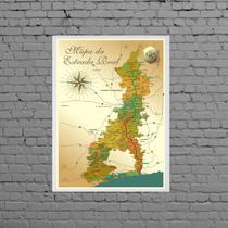 Quadro Decorativo Mapa Estrada Real 24x18cm