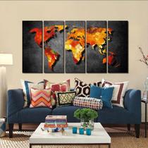Quadro Decorativo Mapa Moderno 140x65 em tecido Quadro Decorativo Mapa Moderno 140x65 em tecido