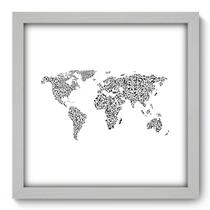 Quadro Decorativo - Mapa Mundi - 33cm x 33cm - 009qngbb