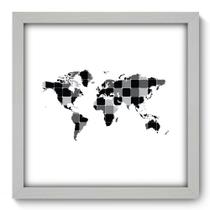 Quadro Decorativo - Mapa Mundi - 33cm x 33cm - 098qndbb