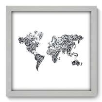 Quadro Decorativo - Mapa Mundi - 33cm x 33cm - 255qdmb Quadro Decorativo - Mapa Mundi - 33cm x 33cm - 255qdmb
