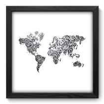 Quadro Decorativo - Mapa Mundi - 33cm x 33cm - 255qdmp Quadro Decorativo - Mapa Mundi - 33cm x 33cm - 255qdmp