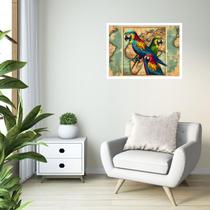 Quadro Decorativo Mapa-Múndi Araras Vintage - 50x70cm Quadro Decorativo Mapa-Múndi Araras Vintage - 50x70cm