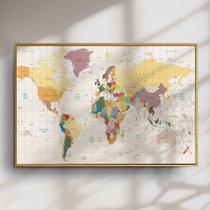 Quadro Decorativo Mapa Mundi