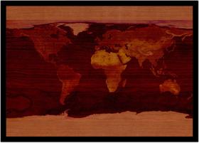 Quadro Decorativo Mapa-Múndi Artístico Continentes Geografia Sala Escritório Com Moldura RC028 Quadro Decorativo Mapa-Múndi Artístico Continentes Geografia Sala Escritório Com Moldura RC028