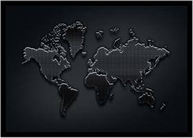 Quadro Decorativo Mapa-Múndi Artístico Continentes Geografia Sala Escritório Com Moldura RC061 Quadro Decorativo Mapa-Múndi Artístico Continentes Geografia Sala Escritório Com Moldura RC061