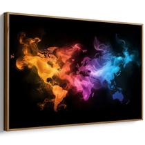 Quadro decorativo Mapa Mundi das Chamas Cósmicas Vibrantes - Art Canvas