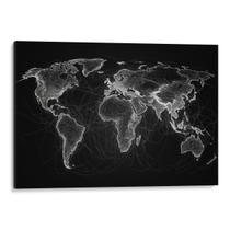 Quadro decorativo Mapa Mundi das Conexões Intercontinentais Luminosas - Art Canvas Quadro decorativo Mapa Mundi das Conexões Intercontinentais Luminosas - Art Canvas