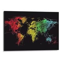 Quadro decorativo Mapa Mundi das Sombras Cromáticas Luminosas - Art Canvas