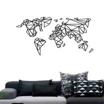 Quadro Decorativo Mapa Mundi Geométrico 6mm Vazado - Mdf Quadro Decorativo Mapa Mundi Geométrico 6mm Vazado - Mdf
