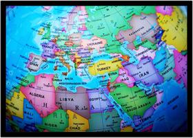 Quadro Decorativo Mapa-Múndi Globo Terrestre Geografia Sala Escritório Com Moldura RC090 Quadro Decorativo Mapa-Múndi Globo Terrestre Geografia Sala Escritório Com Moldura RC090