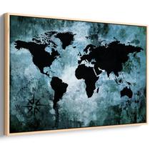 Quadro decorativo Mapa Mundi - Horizonte das Águas Profundas - Art Canvas
