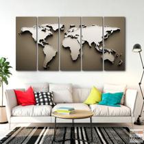 Quadro Decorativo Mapa Mundi Militar 140x65