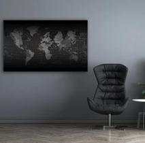 Quadro Decorativo Mapa Mundi Para Sala Escritórios Tecido Canvas Quadro Decorativo Mapa Mundi Para Sala Escritórios Tecido Canvas