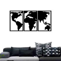 Quadro Decorativo Mapa Mundi Político 3mm Com moldura - Mdf Quadro Decorativo Mapa Mundi Político 3mm Com moldura - Mdf