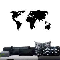 Quadro Decorativo Mapa Mundi Político 6mm - Mdf