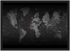 Quadro Decorativo Mapa Mundo Moderno Salas Quartos Decorações Com Moldura