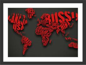 Quadro Decorativo Mapa Mundo Moderno Salas Quartos Decorações Com Moldura