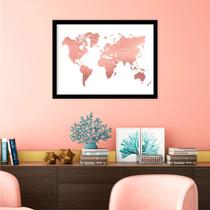 Quadro Decorativo Mapa Rose Gold Quadro Decorativo Mapa Rose Gold