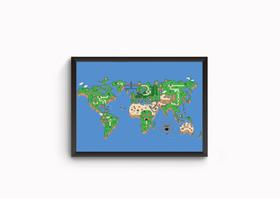 Quadro Decorativo Mapa Super Mario World