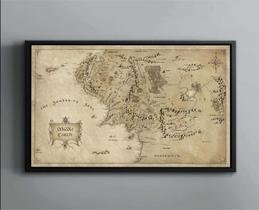 Quadro Decorativo Mapa Terra Média Canvas Premium