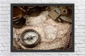 Quadro Decorativo Mapas Mundo Bússola Quartos Salas Decorações Com Moldura Quadro Decorativo Mapas Mundo Bússola Quartos Salas Decorações Com Moldura