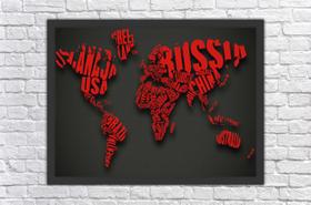 Quadro Decorativo Mapas Mundo Quartos e Salas Decorações Com Moldura
